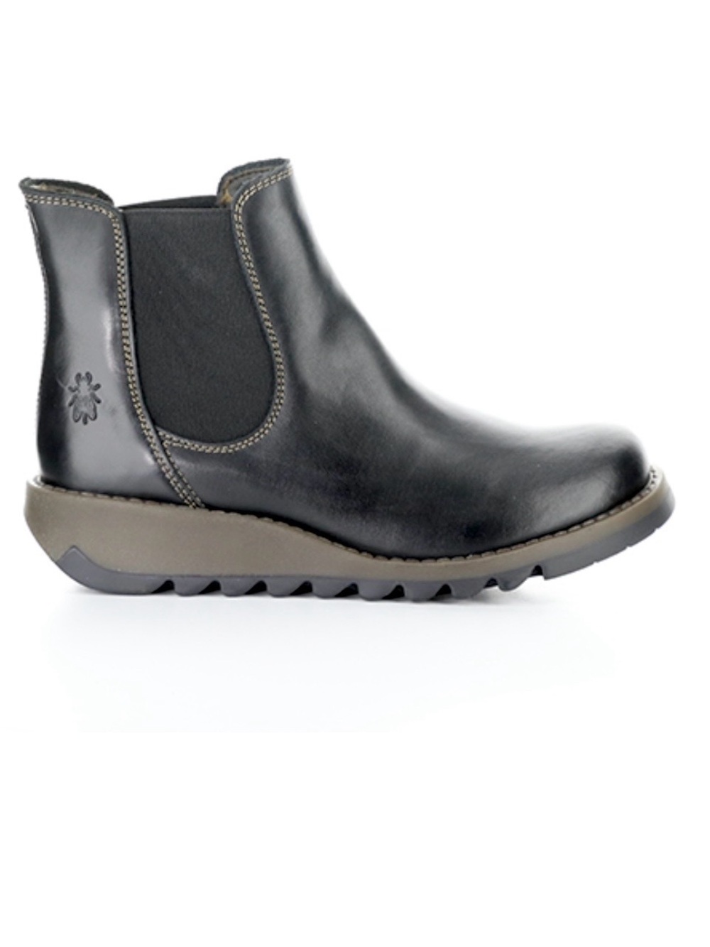 Fly London Boots Salv Wedged Chelsea Boots Women 41 US 10 Black Leather Ankle